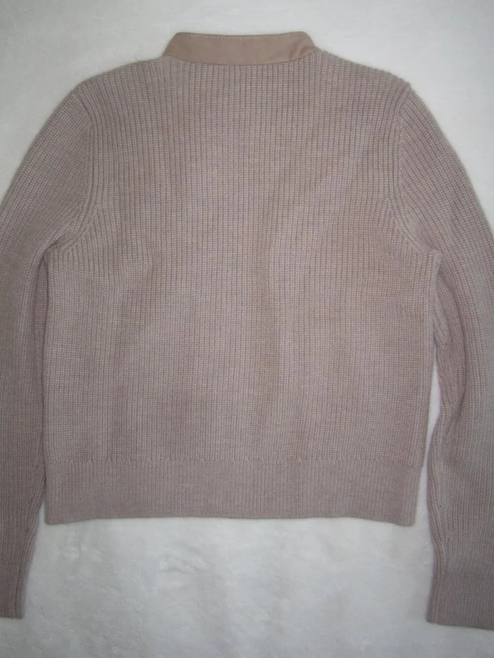 TORY BURCH Suede Front Merino Wool Cardigan Sweater Jacket Women's Medium